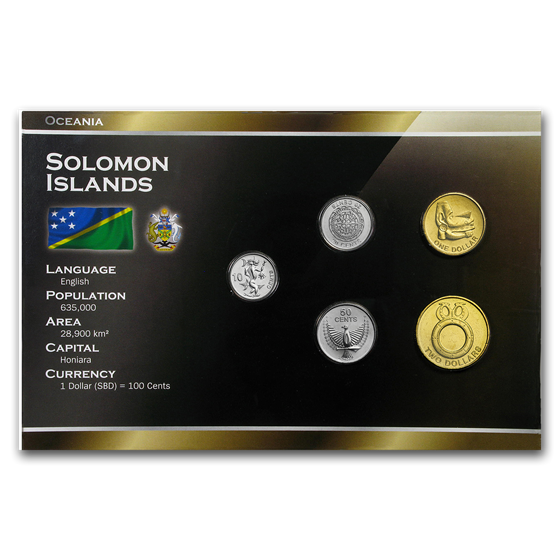 Solomon Islands 1 Cent-1 Dollar 5-Coin Set Unc Solomon Islands 1 Cent-1 Dollar 5-Coin Set Unc